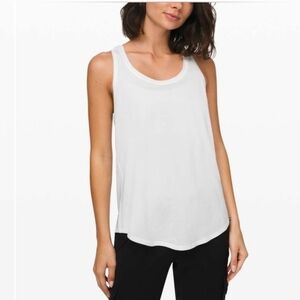 Lululemon Athletica Love Tank Pleated Classic White Tank Top Size 8